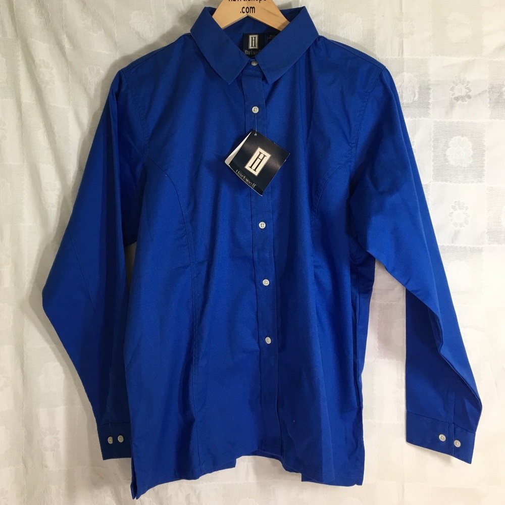 Hartwell Mens Blue Long Sleeve Button Down Shirt L
